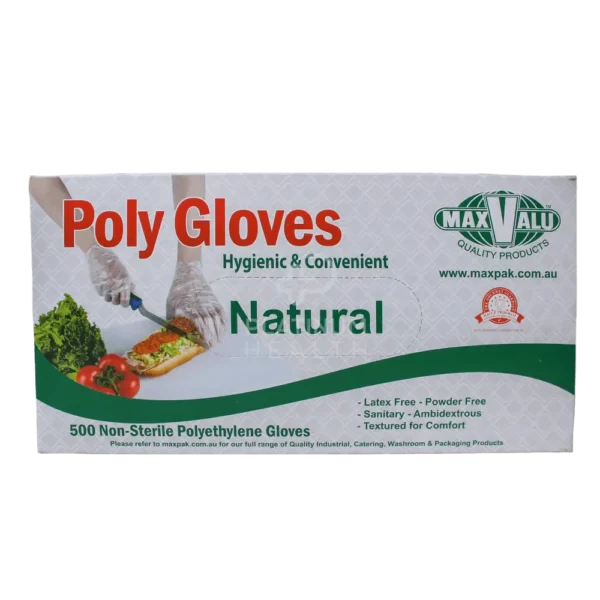POLY GLOVES NATURAL 500 PK