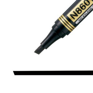 marker Pentel Permanent Marker Chisel Point Black, Box of 12